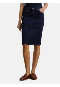 Lauren Ralph Lauren - LAUREN RALPH LAUREN Spódnica jeansowa 200813134001 Granatowy Straight Fit. Kolor: niebieski. Materiał: bawełna