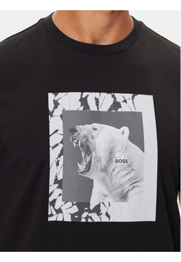 BOSS T-Shirt Lupo 50554615 Czarny Regular Fit. Kolor: czarny. Materiał: bawełna
