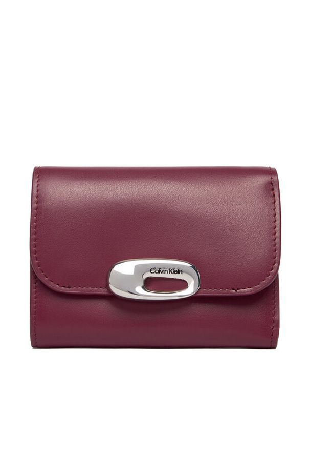 Calvin Klein Portfel Hardware Trifold With Zip Pocket LV04F1116G Różowy. Kolor: różowy. Materiał: skóra