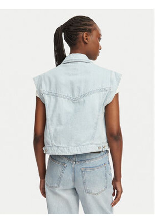 BOSS Kamizelka C Vest 1.0 50561036 Niebieski jasny Boxy Fit. Kolor: niebieski. Materiał: bawełna