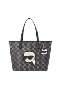 Karl Lagerfeld - KARL LAGERFELD Czarna shopperka Mono Cc Lg Tote. Kolor: czarny. Styl: elegancki #4