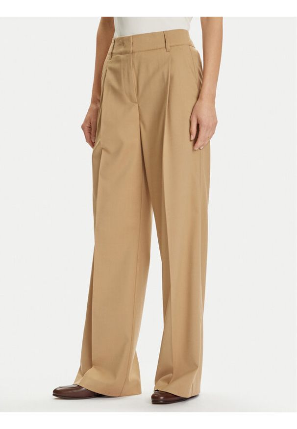 Marc O'Polo Spodnie materiałowe 508 0062 10135 Beżowy Wide Fit. Kolor: beżowy. Materiał: syntetyk