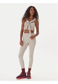 Reebok Legginsy RK25311CCW Beżowy Slim Fit. Kolor: beżowy. Materiał: syntetyk