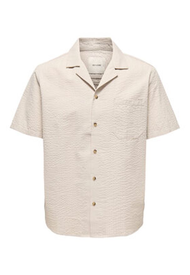 Only & Sons Koszula Eye Resort 22030342 Beżowy Relaxed Fit. Kolor: beżowy. Materiał: bawełna
