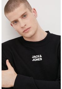 Jack & Jones bluza męska kolor czarny z nadrukiem. Kolor: czarny. Wzór: nadruk #3