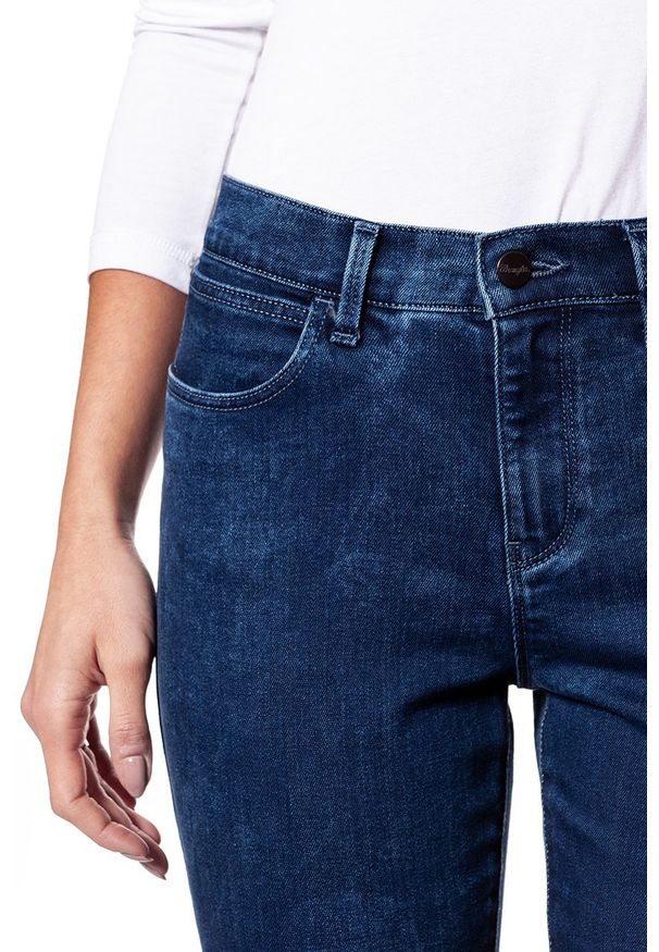 Wrangler - WRANGLER HIGH SKINNY BLUE MARBLE W27H6890M. Stan: podwyższony