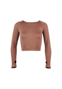 BESHAPED - Longsleeve fitness damski Beshaped Femme Force bezszwowy. Kolor: różowy. Materiał: nylon. Sport: fitness