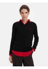 Beverly Hills Polo Club Sweter P-SS26W-M536563 Czarny Regular Fit. Typ kołnierza: polo. Kolor: czarny. Materiał: bawełna #1