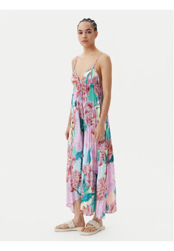 Maaji Sukienka letnia Japanese Eden Parrot PT2575CLD001 Kolorowy Regular Fit. Materiał: syntetyk. Wzór: kolorowy. Sezon: lato