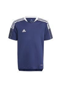 Adidas - Koszulka piłkarska dla dzieci adidas Tiro 21 Training Jersey. Kolor: niebieski. Materiał: jersey. Sport: piłka nożna #1