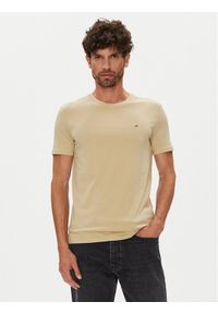 Tommy Jeans T-Shirt Jaspe DM0DM20363 Beżowy Slim Fit. Kolor: beżowy. Materiał: bawełna