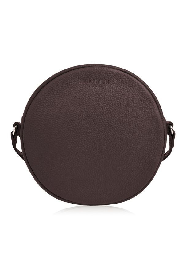 Skórzana listonoszka okrągła PAOLO PERUZZI IN-63-BR brązowa. Kolor: brązowy. Sezon: lato. Materiał: skórzane. Styl: elegancki. Rodzaj torebki: na ramię