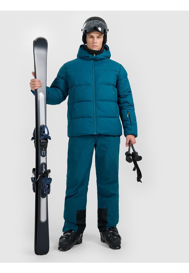 4f - 4F Kurtka narciarska membrana 5000 męska - granatowa L. Kolor: niebieski. Materiał: poliester, materiał. Wzór: gładki. Sezon: zima