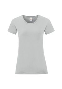 FRUIT OF THE LOOM - Koszulka Damska Z Bawełny Czesanej Iconic. Kolor: szary. Materiał: bawełna. Sport: turystyka piesza #1