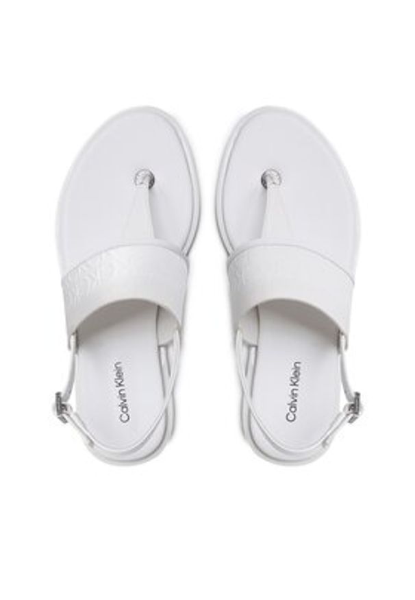 Calvin Klein Sandały Almond Tp Sandal HW0HW01536 Écru. Materiał: skóra