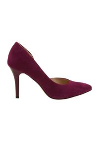 Czółenka buty damskie zamszowe Anis wiśniowe czerwone wielokolorowe. Kolor: wielokolorowy, czerwony. Materiał: zamsz. Obcas: na szpilce. Styl: elegancki, wizytowy #3