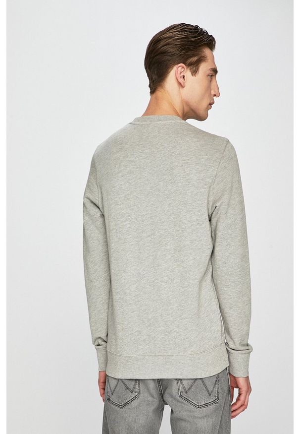 Wrangler - Bluza. Okazja: na co dzień. Kolor: szary. Materiał: dzianina. Wzór: gładki. Styl: casual