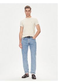 TOMMY HILFIGER - Tommy Hilfiger T-Shirt MW0MW10800 Beżowy Slim Fit. Kolor: beżowy. Materiał: bawełna #4