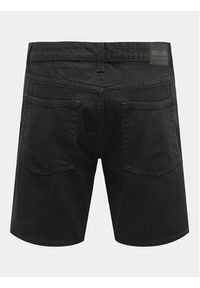 Only & Sons Szorty jeansowe Edge 22028012 Czarny Regular Fit. Kolor: czarny. Materiał: bawełna #7