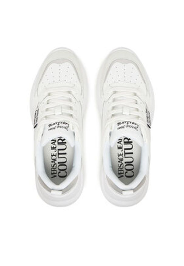 Versace Jeans Couture Sneakersy 78VA3SC2 Biały. Kolor: biały. Materiał: skóra