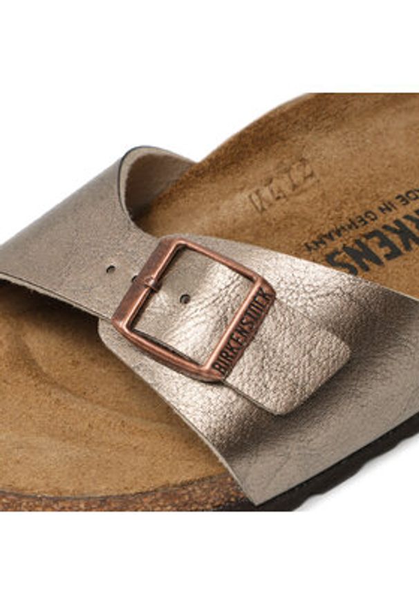 Birkenstock Klapki Madrid Bs 1020632 Złoty. Kolor: złoty. Materiał: skóra