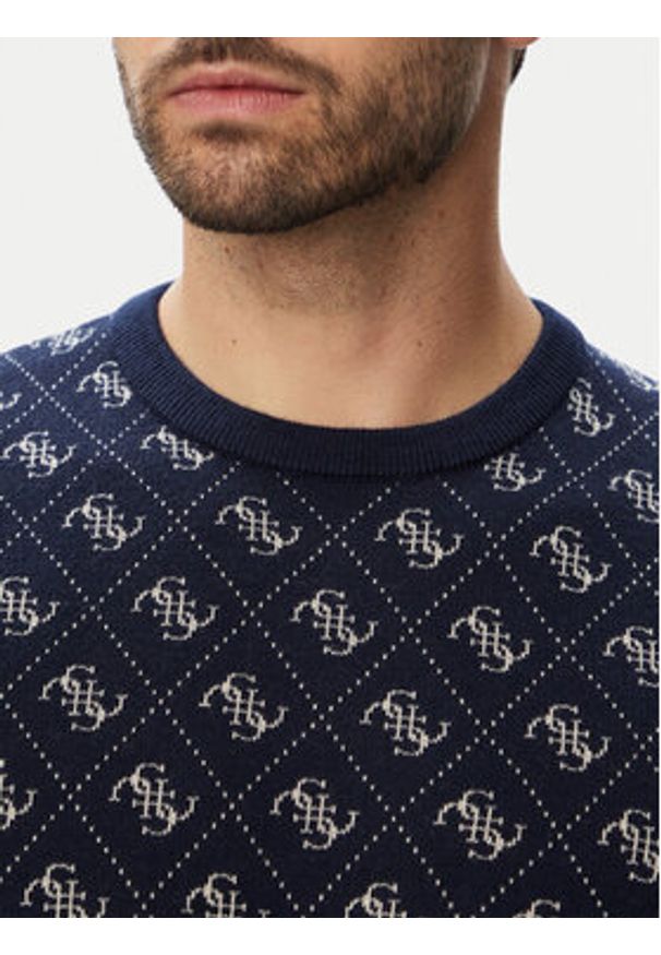 Guess Sweter M6YR11 Z0916 Granatowy Regular Fit. Kolor: niebieski. Materiał: syntetyk
