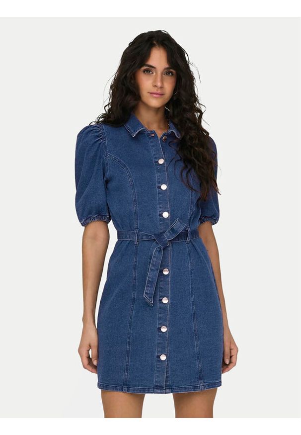 only - ONLY Sukienka jeansowa Vibbe 15304123 Niebieski Regular Fit. Kolor: niebieski. Materiał: bawełna
