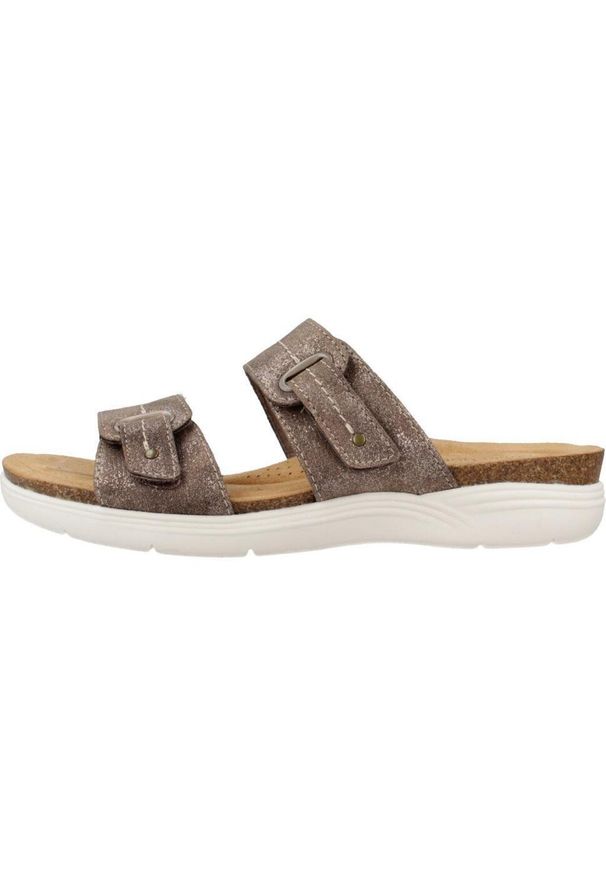 Clarks - Sandały CLARKS APRIL DUSK Brąz. Kolor: brązowy, zielony, wielokolorowy. Materiał: tkanina. Sezon: lato