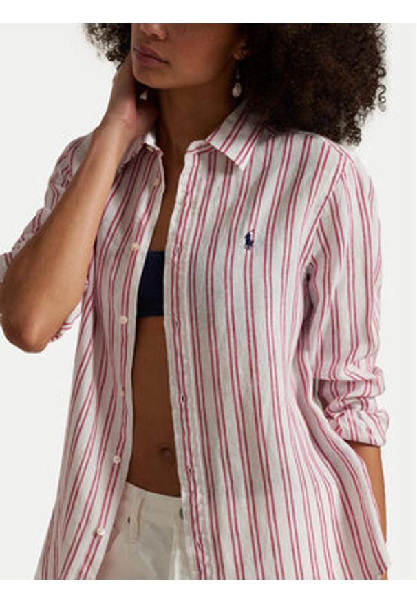 Polo Ralph Lauren Koszula 211970691008 Różowy Classic Fit. Typ kołnierza: polo. Kolor: różowy. Materiał: len