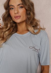 Renee - Miętowy Komplet Piżamowy 2-częściowy Iodia. Kolor: miętowy. Materiał: dzianina, prążkowany. Długość: krótkie. Wzór: nadruk #3