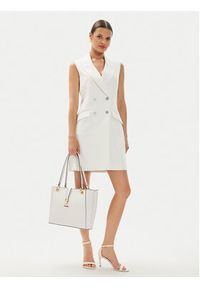Guess Sukienka koktajlowa W4YK25 KBJP2 Écru Regular Fit. Materiał: syntetyk, wiskoza. Styl: wizytowy