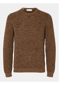 Selected Homme Sweter 16059390 Brązowy Regular Fit. Kolor: brązowy. Materiał: bawełna #7