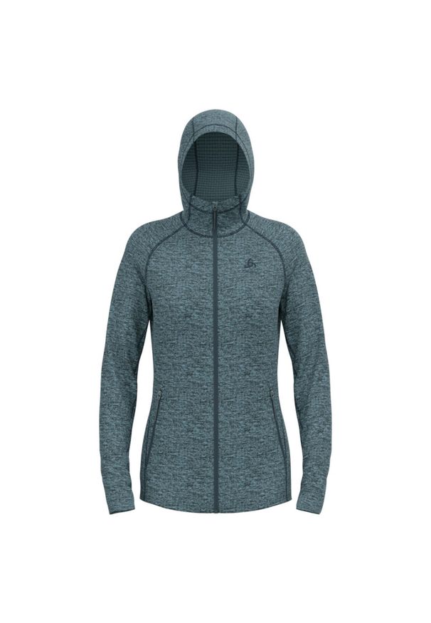 Bluza z kapturem damska Odlo Tencia Mid Layer Hoody Full Zip. Typ kołnierza: kaptur. Kolor: niebieski. Materiał: polar. Sport: turystyka piesza