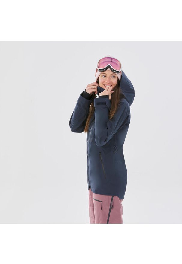 WEDZE - Kurtka narciarska i snowboardowa damska Quechua FR 500. Kolor: niebieski. Materiał: materiał. Sezon: zima. Sport: narciarstwo, snowboard