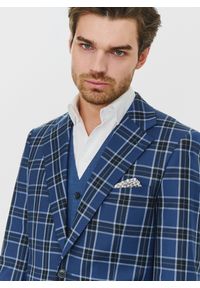 PAKO LORENTE – Granatowa marynarka w kratę - Pako Lorente. Kolor: niebieski. Materiał: poliester, wełna #10