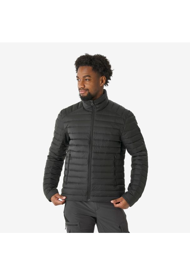 FORCLAZ - Kurtka trekkingowa męska puchowa Forclaz MT100 - 3°C. Kolor: czarny. Materiał: puch. Sport: turystyka piesza