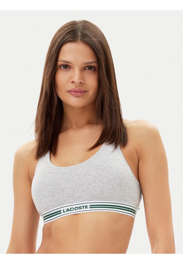 Lacoste Biustonosz top IF8179 Szary. Kolor: szary. Materiał: bawełna