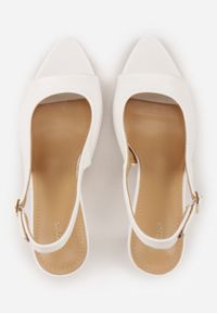 Renee - Białe Sandały Slingback VICES na Szpilce z Odkrytym Noskiem Blooma. Okazja: na co dzień, na ślub cywilny, na wesele. Zapięcie: pasek. Kolor: biały. Materiał: jeans. Obcas: na szpilce. Styl: casual #7