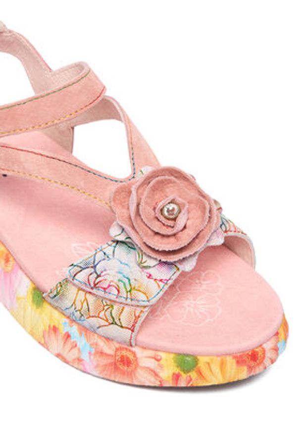 Laura Vita Sandały Nikito 01 Różowy. Kolor: różowy. Materiał: skóra