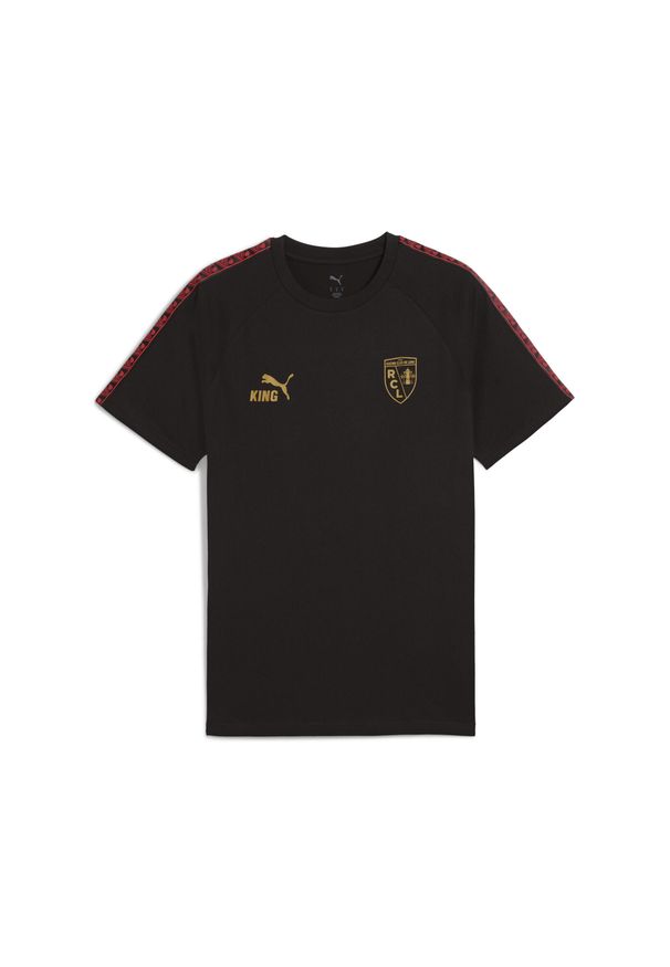 Puma - Męska koszulka RC Lens KING PUMA Black Matte Gold Beige. Kolor: czarny, beżowy, wielokolorowy, żółty. Sport: piłka nożna