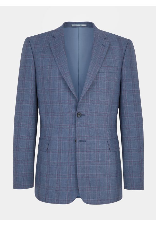 Pako Lorente - Marynarka garniturowa w kratkę P21SP-3G-054-N. Okazja: na co dzień. Materiał: wełna, poliester. Wzór: kratka. Styl: casual, elegancki