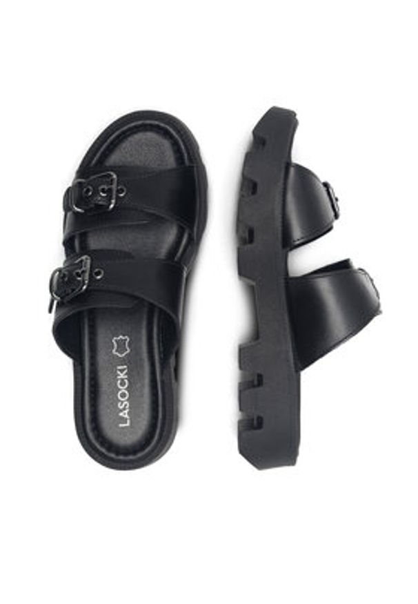 Lasocki Klapki BARI ARC-HANKA-01 Czarny. Kolor: czarny. Materiał: skóra