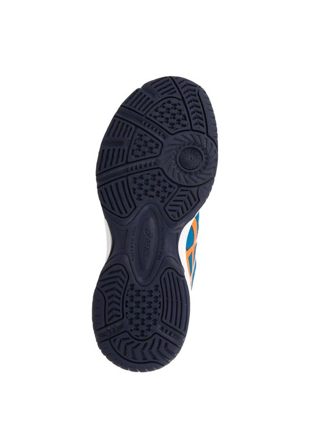 Asics - Buty Tenis Gel Rally Dla Dzieci. Kolor: wielokolorowy, pomarańczowy, niebieski. Materiał: syntetyk. Szerokość cholewki: normalna. Sport: tenis