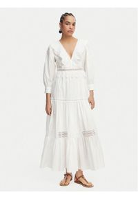 Luisa Spagnoli Sukienka letnia Processo 543230 Biały Regular Fit. Kolor: biały. Materiał: bawełna. Sezon: lato #1