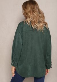 Renee - Ciemnozielona Koszula z Klapami Zapinana na Napy Elmanette. Kolor: zielony #5
