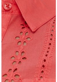 Mustang Koszula bawełniana damska kolor różowy relaxed z kołnierzykiem klasycznym. Typ kołnierza: kołnierzyk klasyczny. Kolor: różowy. Materiał: bawełna. Długość rękawa: krótki rękaw. Długość: krótkie. Styl: klasyczny #2