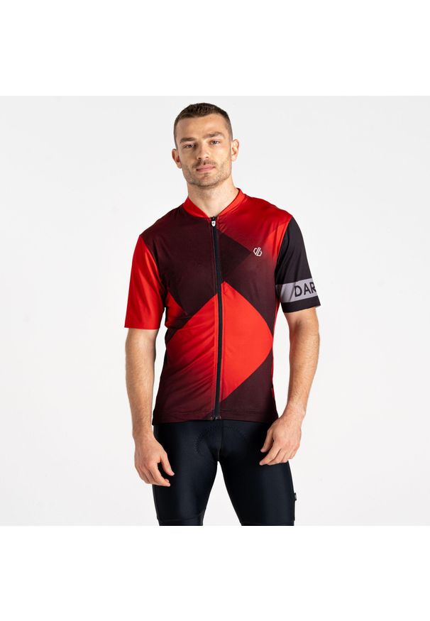 DARE 2B - Koszulka rowerowa męska AEP Pedal z krótkim rękawem. Kolor: czerwony. Długość rękawa: krótki rękaw. Długość: krótkie. Sport: turystyka piesza