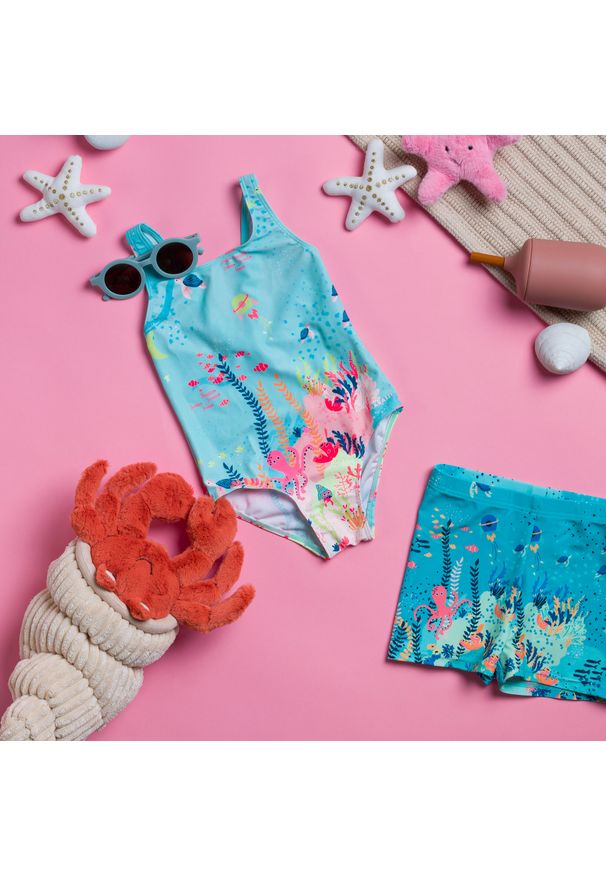 NABAIJI - Strój jednoczęściowy pływacki dla malucha Nabaiji Aquamarine. Kolor: różowy. Materiał: poliester, materiał, elastan