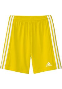 Adidas - Spodenki piłkarskie dla dzieci adidas Squadra 21. Kolor: biały, żółty, wielokolorowy. Styl: sportowy