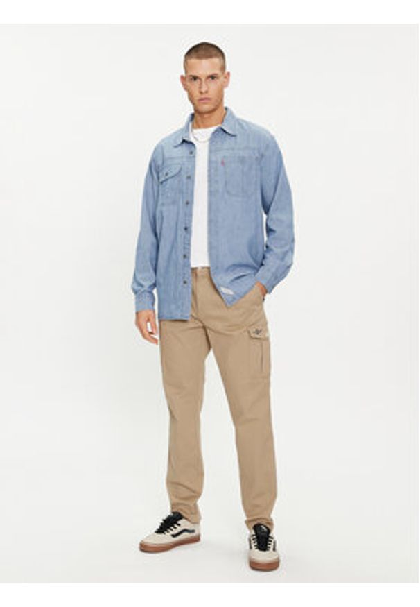 Levi's® Koszula jeansowa Auburn Worker A7224-0001 Niebieski Relaxed Fit. Kolor: niebieski. Materiał: bawełna